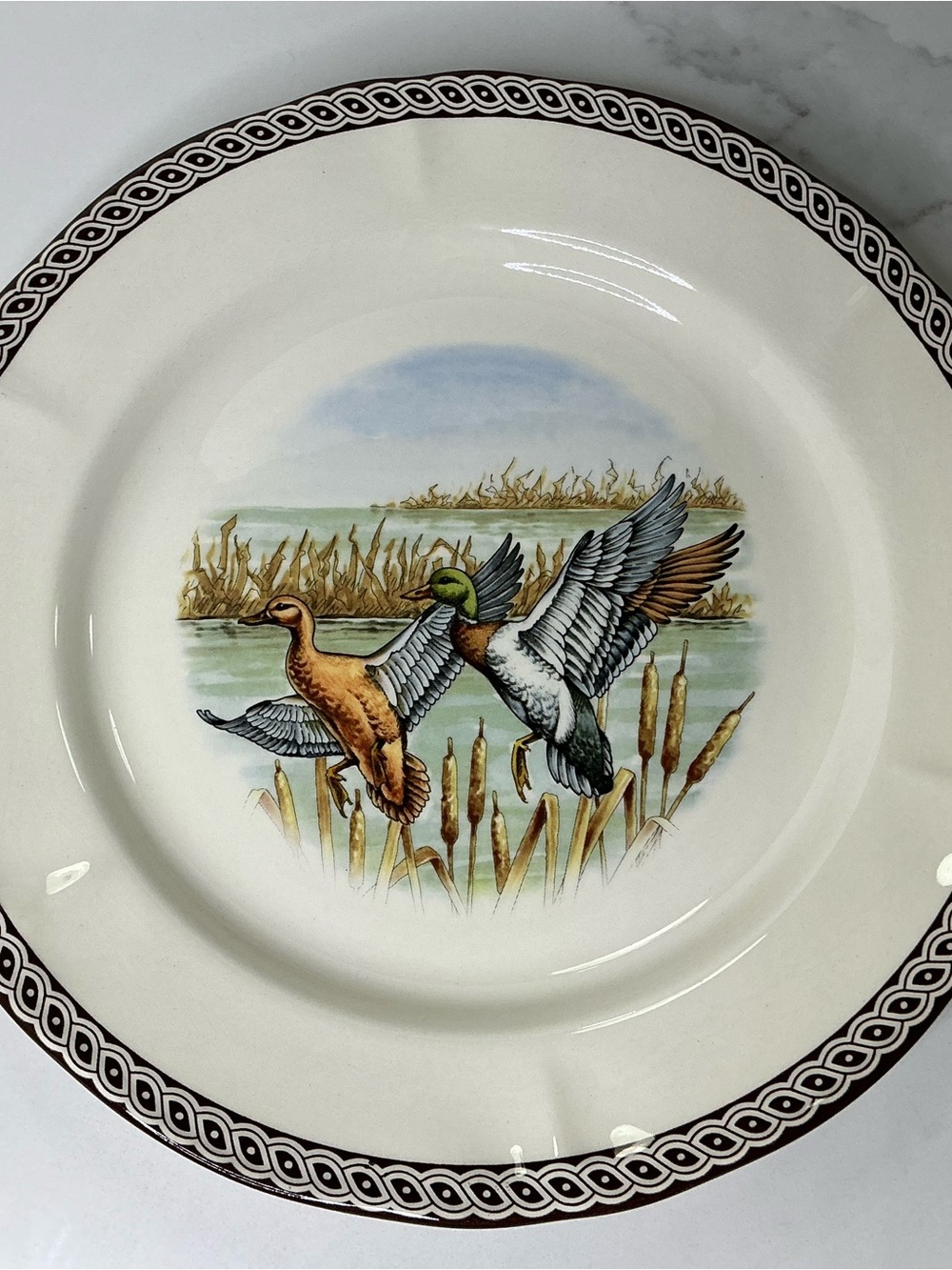 4 LEGEND Dinner Plates British Heritage Earthenware Mallard 10.7” New